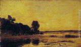 Daubigny Paintings - By the Sea by Charles-Francois Daubigny
